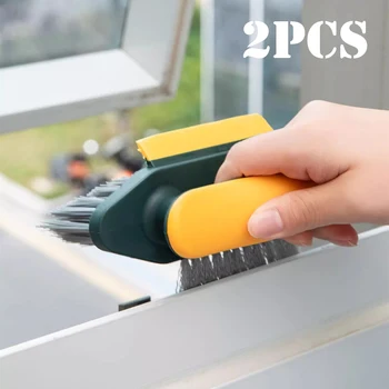 Spazzola multifunzionale per la pulizia delle fessure Raschietto a doppia setola per bagno Cucina Strumento per la pulizia della casa Spazzola per la pulizia dei pavimenti 1