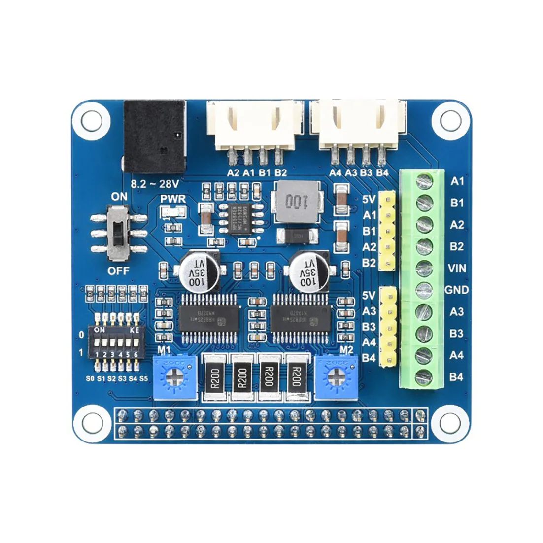 HRB8825 Stepper Motor HAT Support Raspberry Pi Series Board/Jetson Nano, Drives Two Stepper Motors