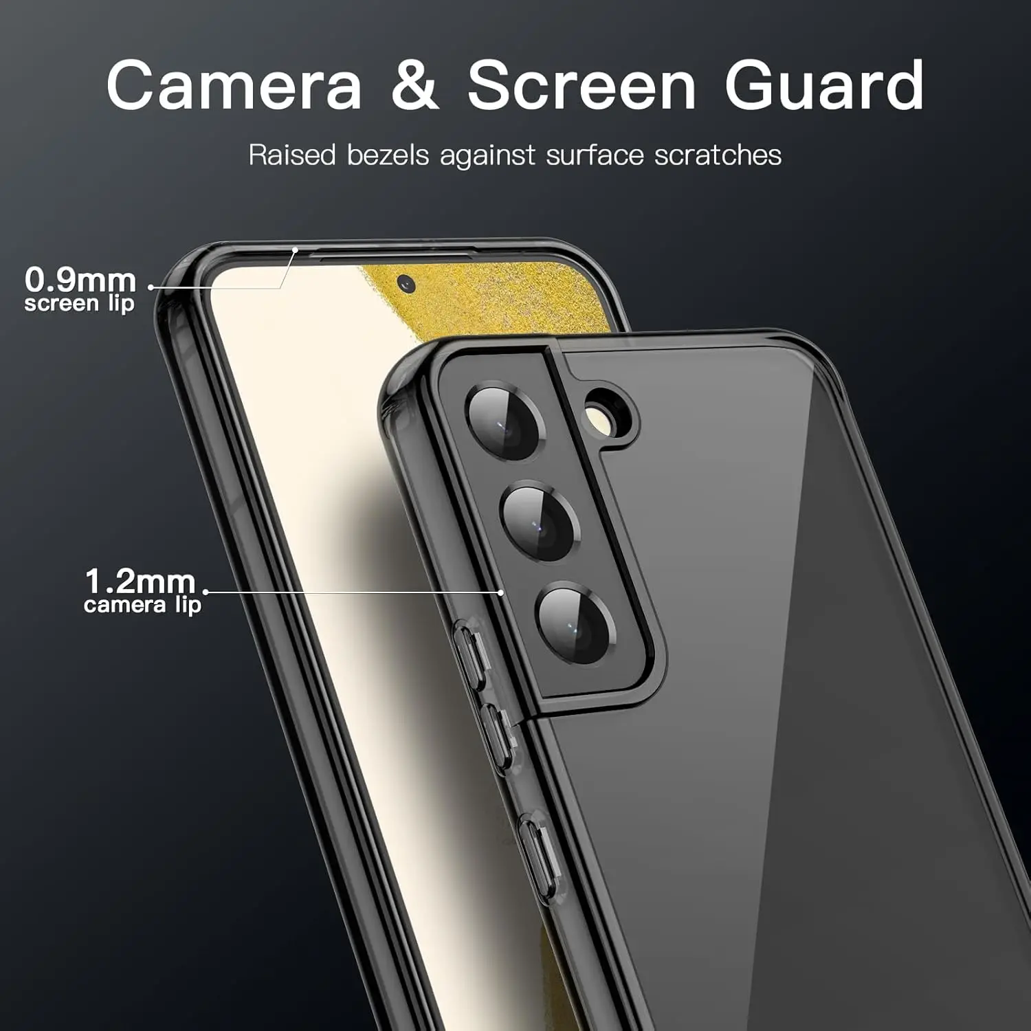 Case for S22 5G 6.1-Inch, Non-Yellowing Shockproof Bumper Protective Phone Cover, Anti-Scratch Hard PC Back (Clear)