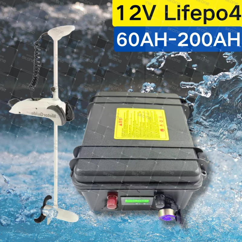 12V LiFePO4 Rechargeable Battery 60Ah-200Ah with BMS and Charger