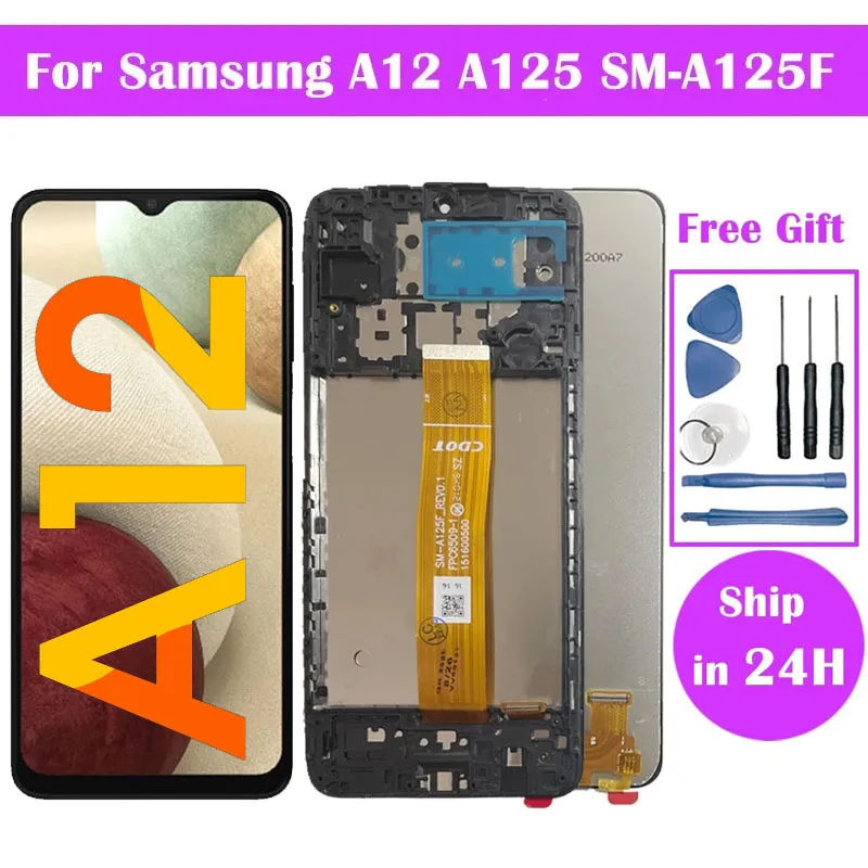 Pantalla Per Samsung Galaxy A12 LCD A125F SM-A125F A125 Display LCD Touch Screen Digitizer Per Samsung A12 Schermo LCD - Image 3