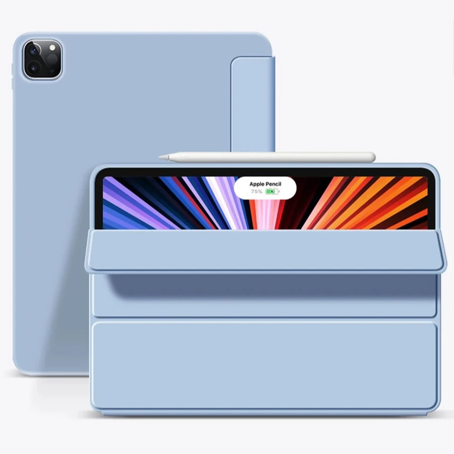 Trifold Stand Soft TPU Tablet Case with Flip Cover