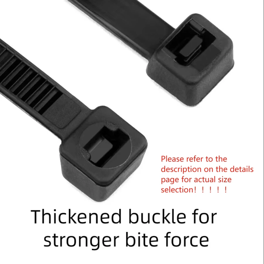 Nylon Self-Locking Ties Bundling Tape Black Durable Anti-Corrosion and Anti-Freeze High Toughness Bundling Rope Ties 100 Pieces