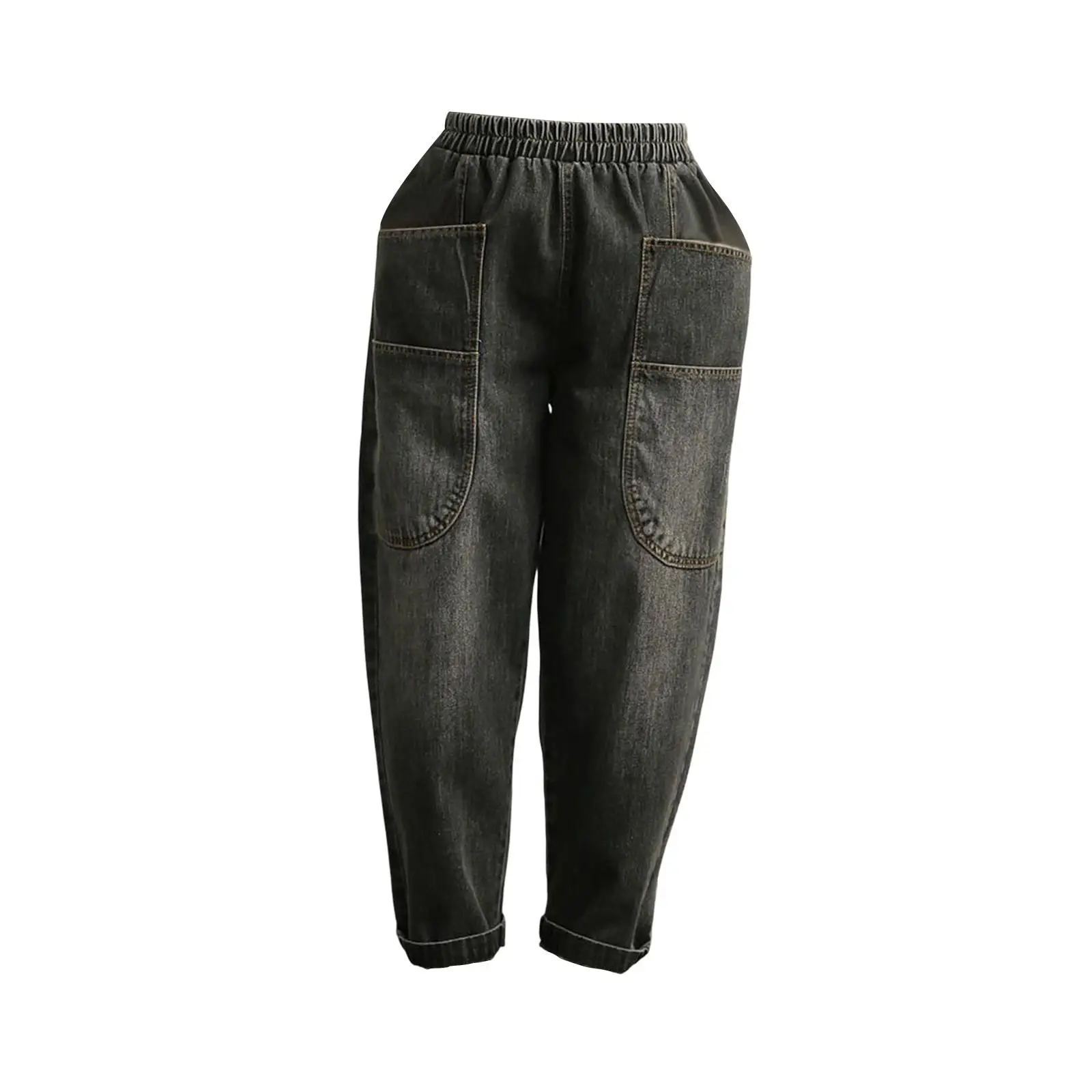 

Women Harem Denim Pants Casual High Waist Denim Jeans Harem Trousers