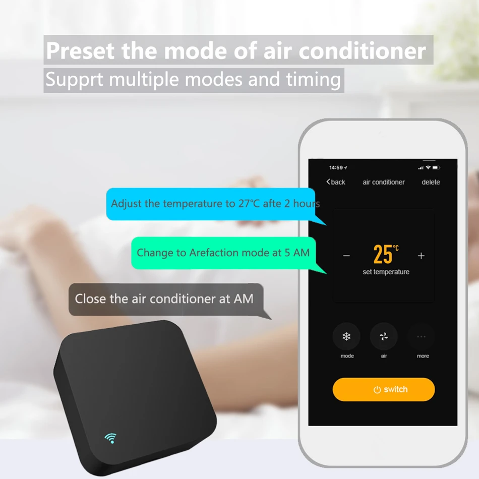 Smart universal remote control Tuya WiFi IR for air conditioner TV Alexa Google Home