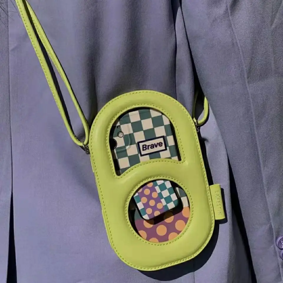 

Сумка-мессенджер женская через плечо, дизайнерская Повседневная миниатюрная Регулируемая Сумочка для мобильного телефона с овальным зеленым рисунком, весна-лето 2022