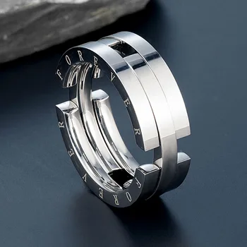 Unique Deformation Kissing Fish Ring for Men Stainless Steel Forever Rings Never Fade Male Party Wedding Necklace Jewelry Gifts 1
