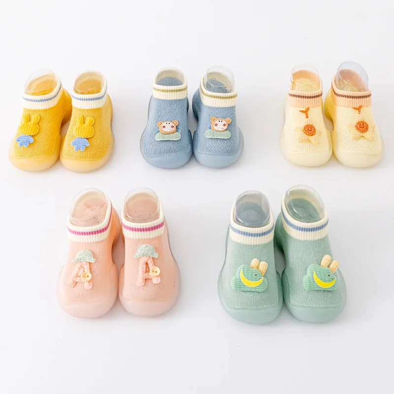 Men and Women Baby Toddler Shoes Infants and Toddlers Spring and Autumn Soft Bottom Indoor Children's Shoes Cartoon Socks Shoes 4