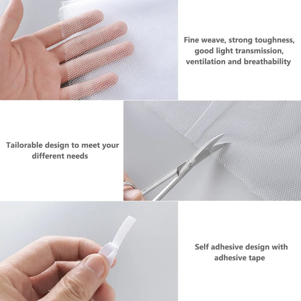 Anti Fly Mosquito Net DIY Self-Adhesive Fly Mosquito Window Net Mesh Mosquito Insect Bug Net Curtains for Windows 6 Anti Fly Mosquito Net DIY Self-Adhesive Fly Mosquito Window Net Mesh Mosquito Insect Bug Net Curtains for Windows 6