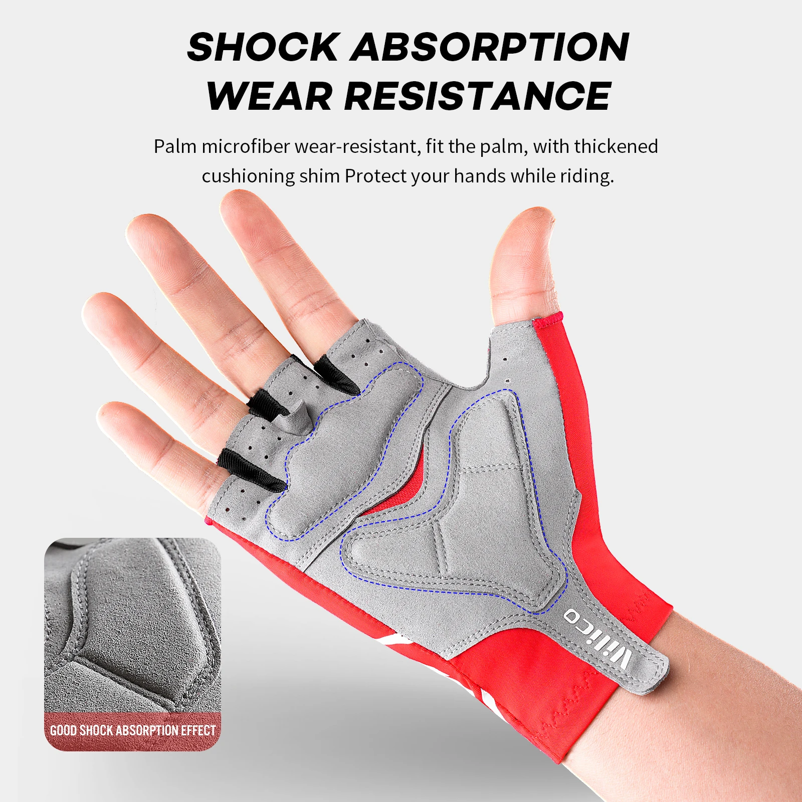 Vilico Lightweight Half Finger Outdoor Cycling Gloves With High Elasticity Fabric For Cushioning Suitable For Multiple Senarios 4