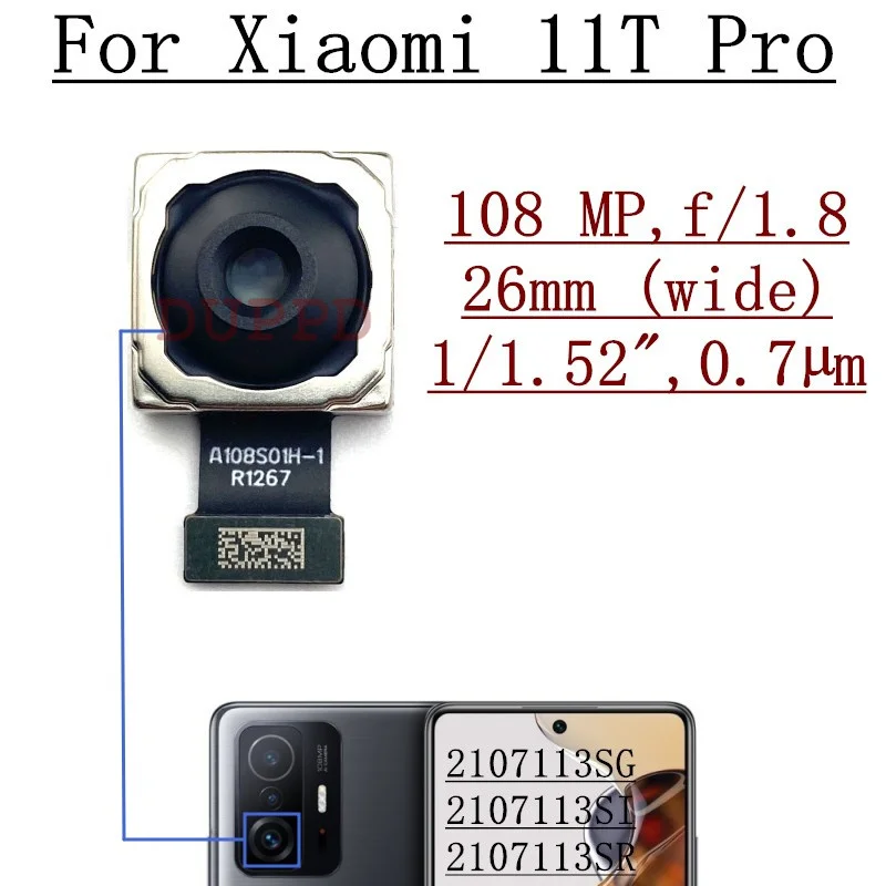 100%Tested Back Big Rear Main Camera Module For Xiaomi Mi 11T Pro