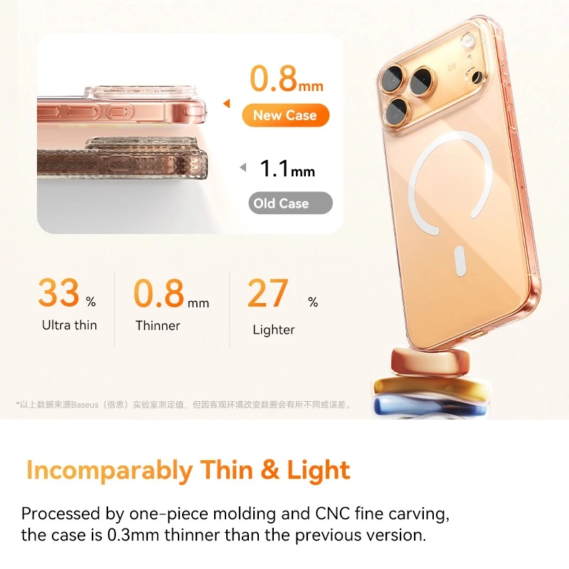 Baseus Magnetic Case for iPhone 17 16 15 Pro Max Case Wireless Charging Cover for iPhone 14 13 12 Pro Max Plus Air PC Phone Case