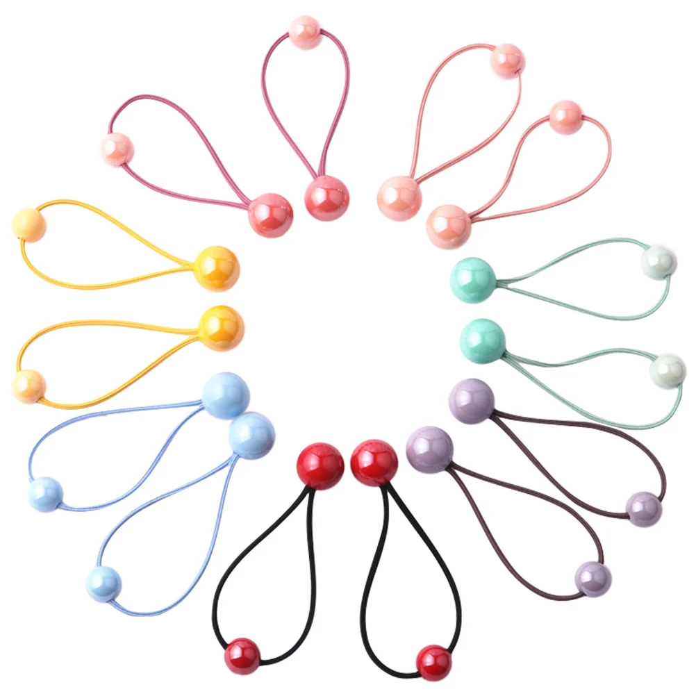 

7 Pairs Balls Elastic Hair Tie Ropes Ponytail Holders for Baby Toddler Girls Women
