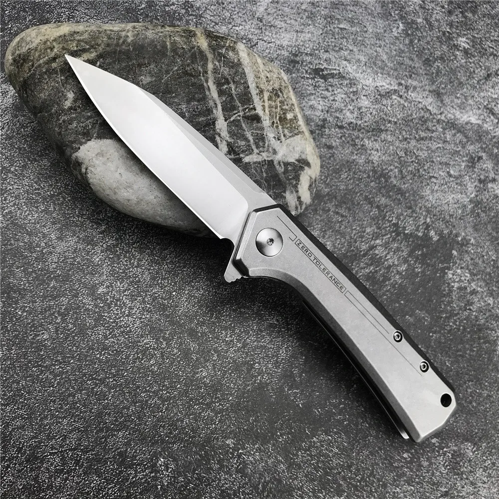 

ZT 0808 Tactical Folding Knife Flipper 3.25" D2 Blade Steel Handle KVT Ball Bearing Pocket Camp Survival Knives Outdoor EDC Tool