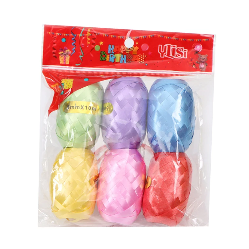 

6pcs 10mx5mm Multicolor Balloons Ribbon Rope Wedding Birthday Party Decorations Anniversary Party Supplies Balloon Accessories