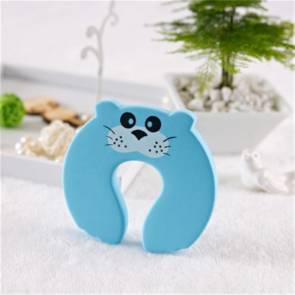 7pcs/Set Children Safety Cartoon Door Clamp Pinch Hand Security Stopper Cute Animal Baby Safety Door Stopper Clip Security