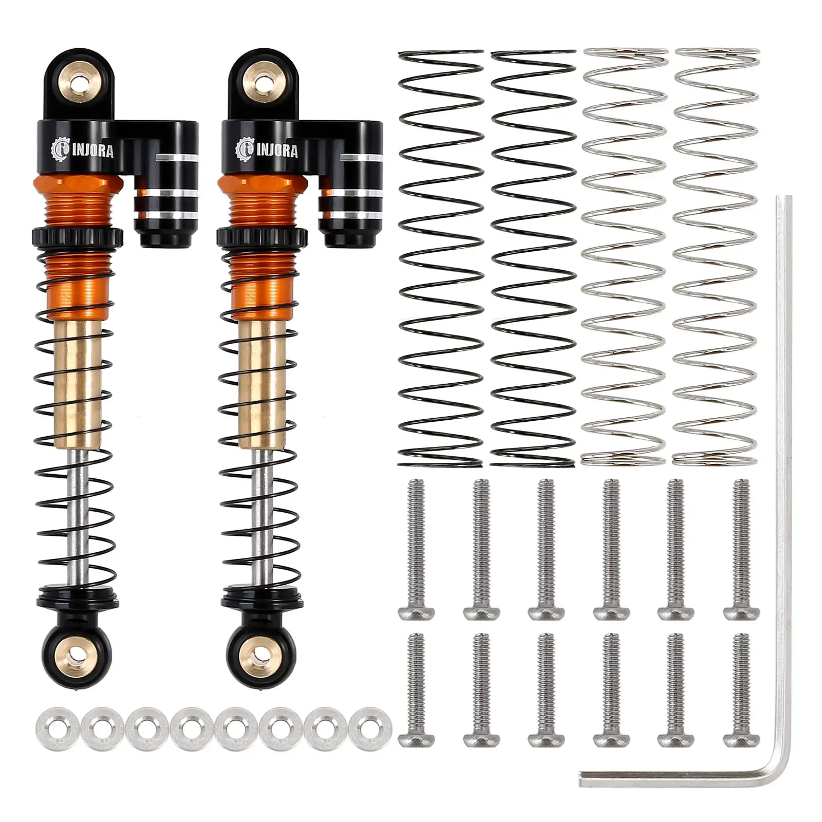 Amortisseurs Réglables 43mm Pour Axial SCX24 - Kit 4 Amortisseurs Aluminium Avec Ressorts - Amélioration Voiture RC 1/24