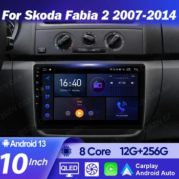 For Skoda Fabia 2 2007 -2014 Car Multimedia Video Player Android 13 Stereo CarPlay Auto GPS Navigation 7862S Touch Screen 2K IPS