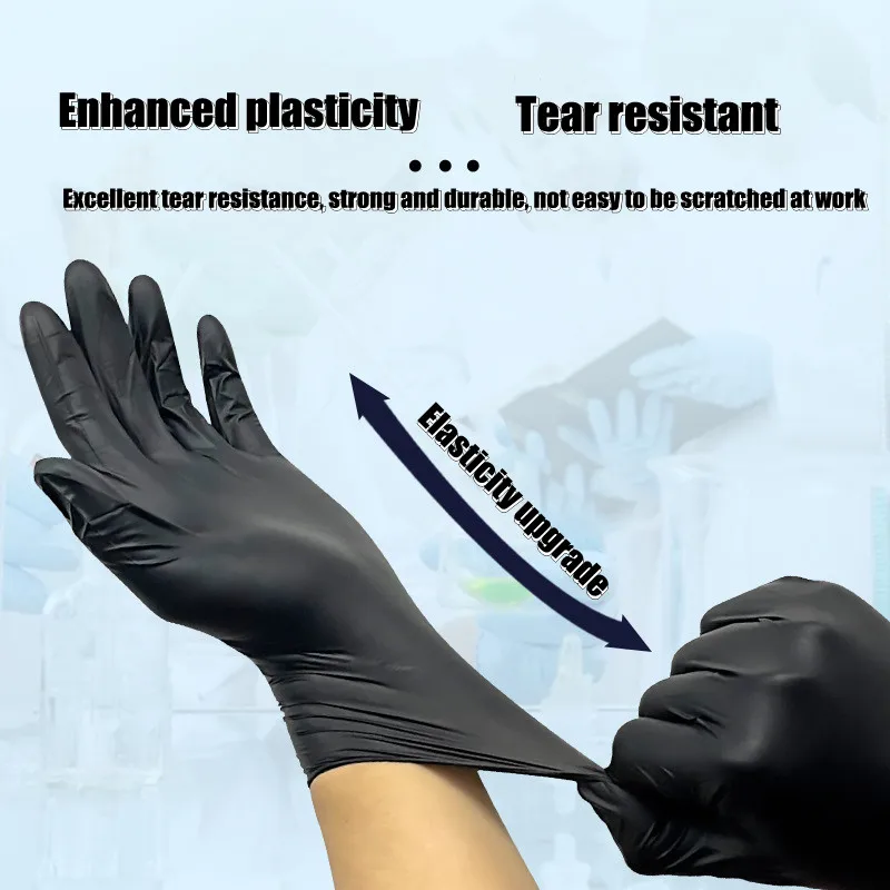 Disposable Gloves Black Nitrile Protect Gloves Household Painting Mechanic Tattoos XS S M L XL Men Women Child 100Pc