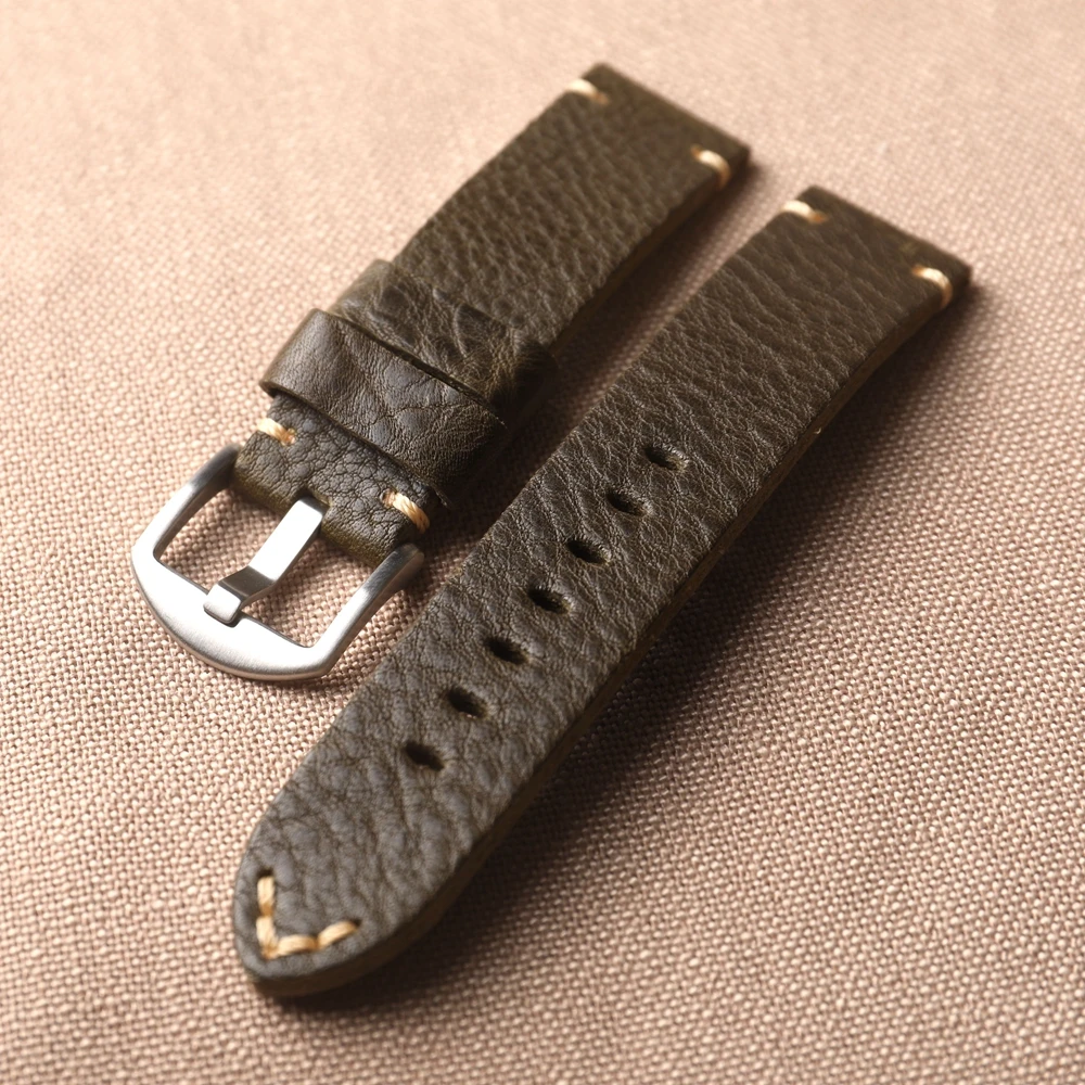 Premium Italian Leather Watchband - Vintage Soft Cowhide Strap