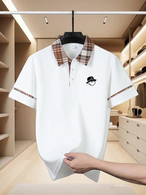 Polo imprimé à manches courtes pour homme, style décontracté et professionnel, tendance, respirant, confortable et polyvalent – Nouvelle collection 2026 1