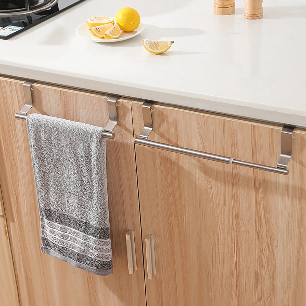 No-Punch Cabinet Door Hooks - Stainless Steel Ventilated Moisture Resistant Design Easy Installation