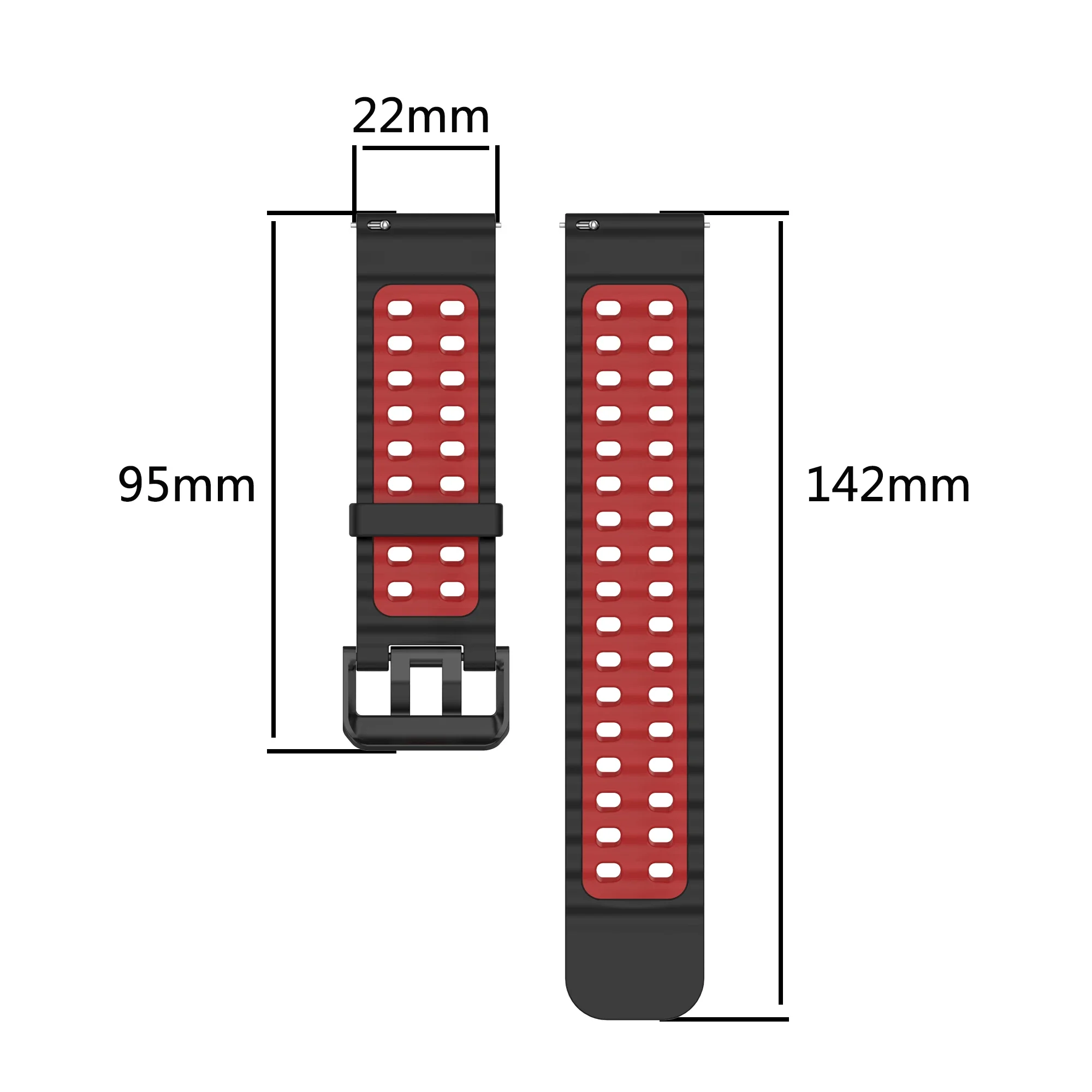 22mm Sport Silicone Replacement Watch Band Bracelet