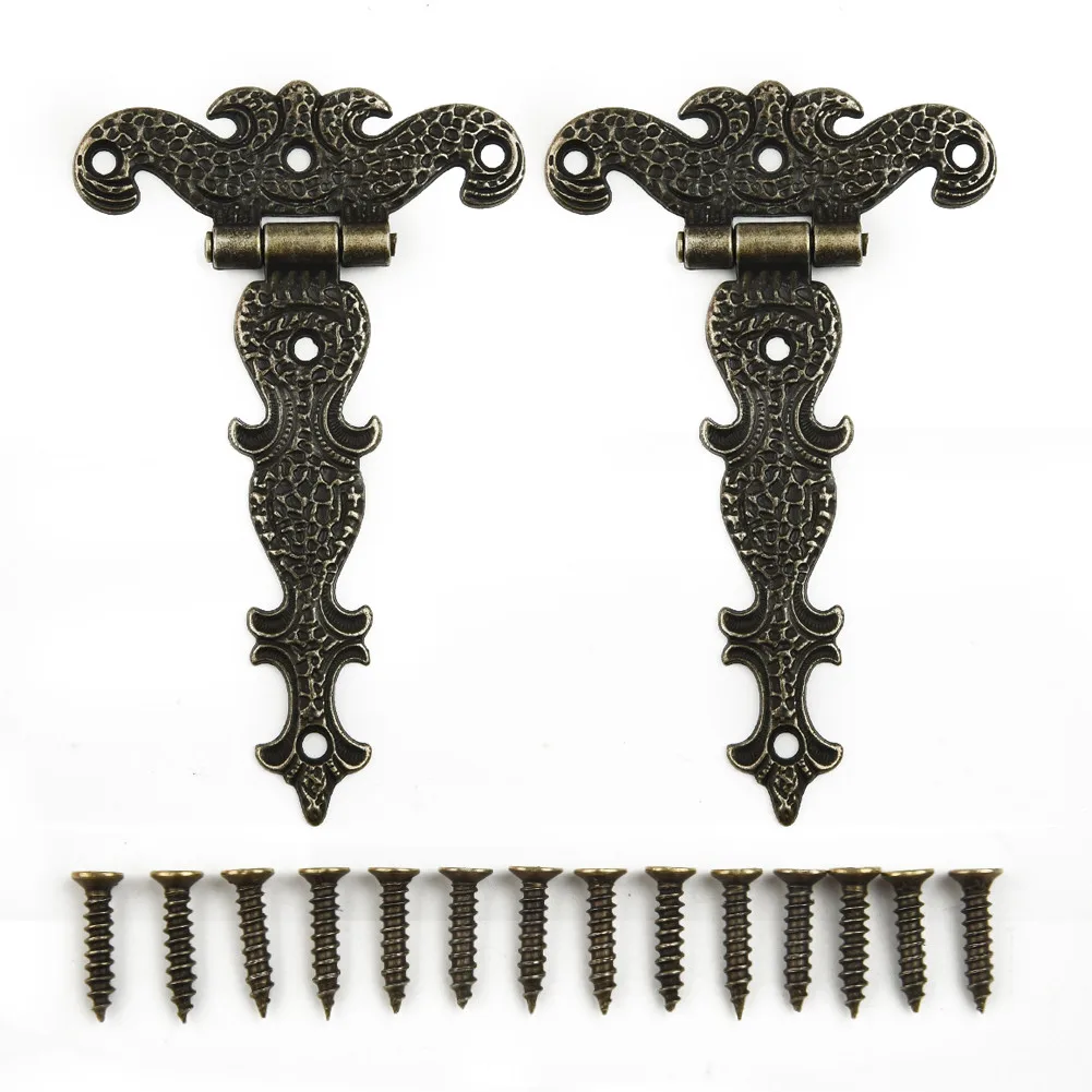 2Pcs Retro Bronze Zinc Alloy Hinge For Windows Cabinet Cupboard Wardrobe Doors Wooden Boxes Jewelry Case Hinges 113*69mm door hinges
