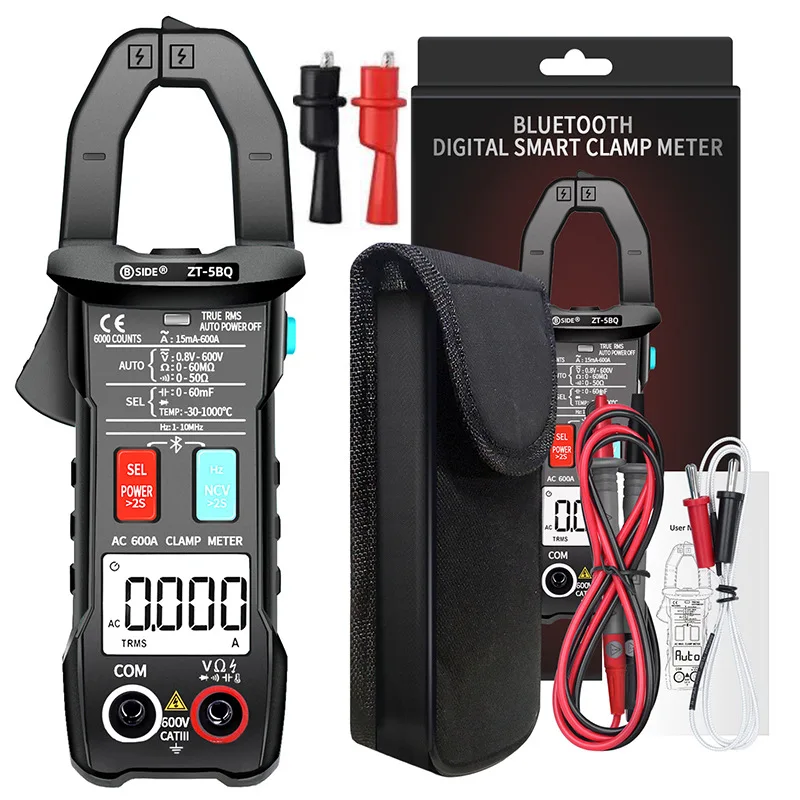 

ZT-5BQ Handheld Clamp Meter Bluetooth Connection Mobile Phone 6000 Words High Precision Intelligent Digital Display Ammeter
