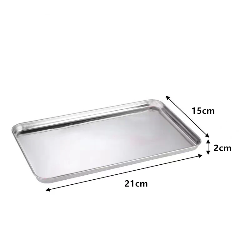 Stainless Steel Food Storage Tray Steamed Sausage Container Baking Pan Durable Fruit Vegetable Service Plates Kitchen Organizer