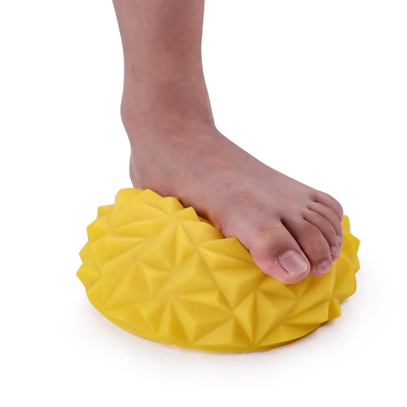Yoga ball 16cm Yoga ball PVC inflatable massage point half fit ball balance trainer stabilizer GYM Pilates fitness pineapple massage