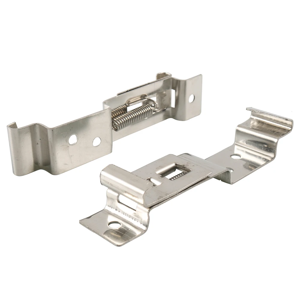 2 Pieces Trailer License Plate Holder Stainless Steel Spring Loaded Clips Brackets Numberplate Clamps