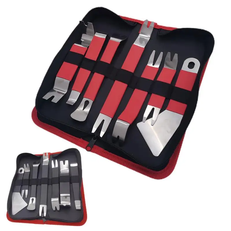 

Rustproof Trim Removal Tool Stainless Steel Pry Kit Multifunctional 7pcs Panel Tool Set Car Accessories For Interior Parts Audio