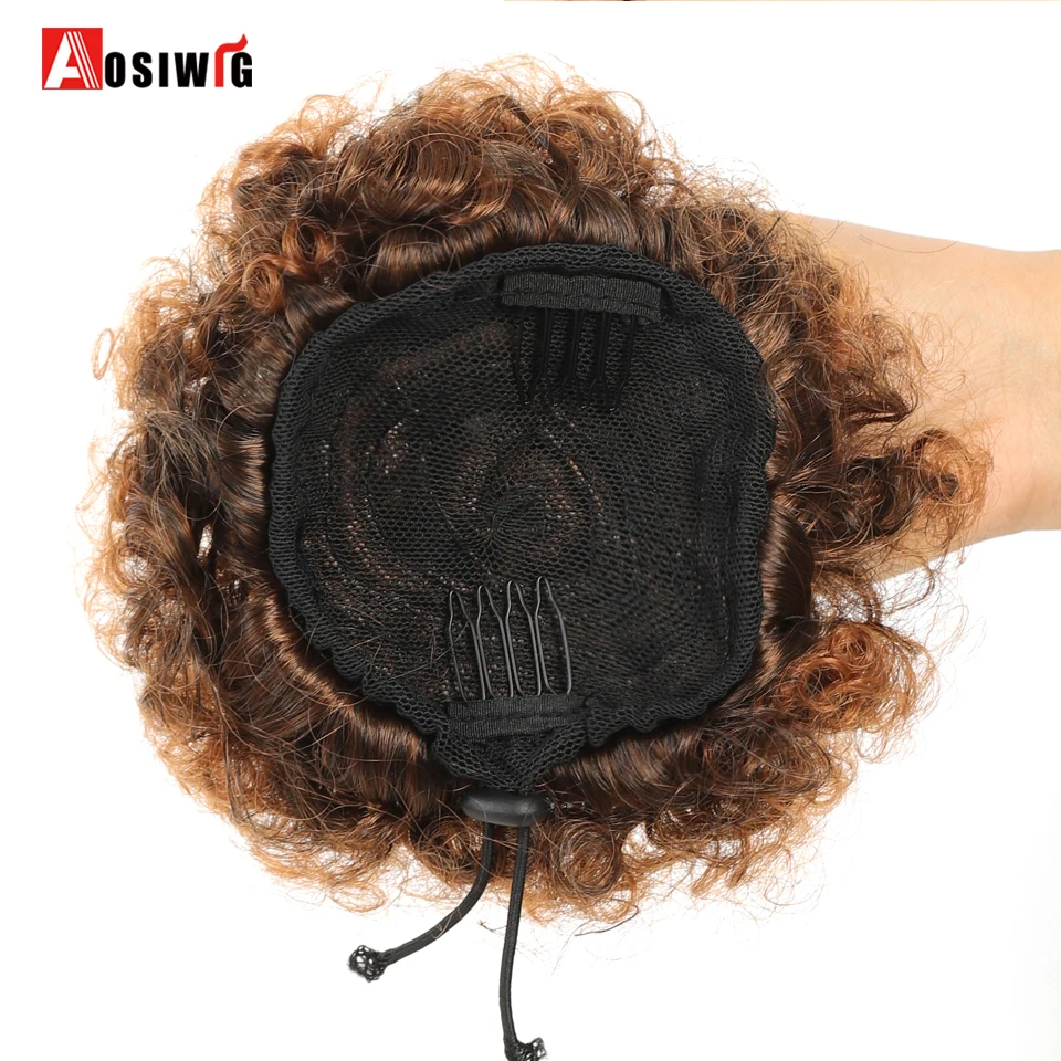 AOSI 4 pollici Afro Puff coulisse coda di cavallo per ragazze bambini donne  nere capelli sintetici panini crespi capelli ricci ciambella Chignon -  AliExpress 200165144, image size:960x960