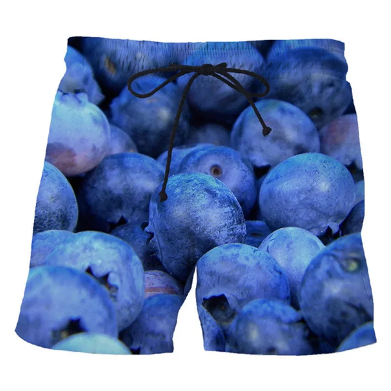 Summer Blueberries Fruit Short Pants Women Men 3D Printed Swimsuit Swim Trunks Beach Shorts Skateboard Sport Cool Gym Ice Shorts 2