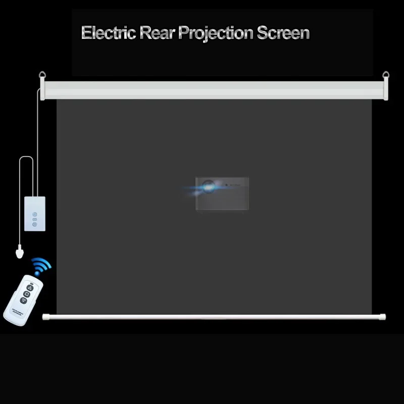 Motorized Electric Rear Projection Screen 60-100 Inch with Remote ...