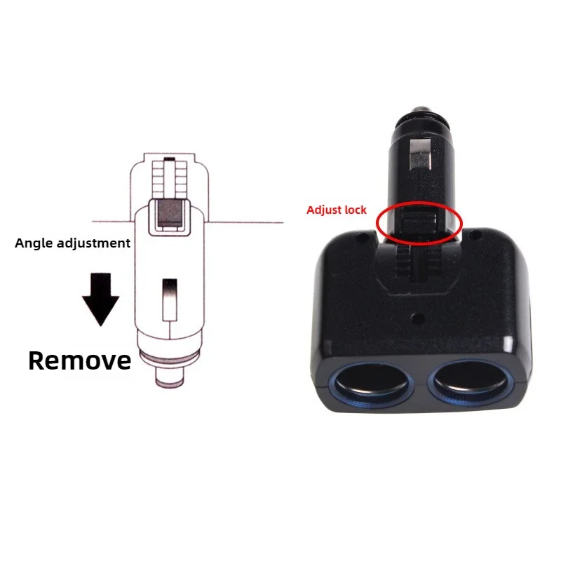 1 pz nuovo auto un punto due caricabatteria per auto accendisigari un punto due caricabatteria per auto multifunzionale può essere regolato a 90 gradi - Image 5