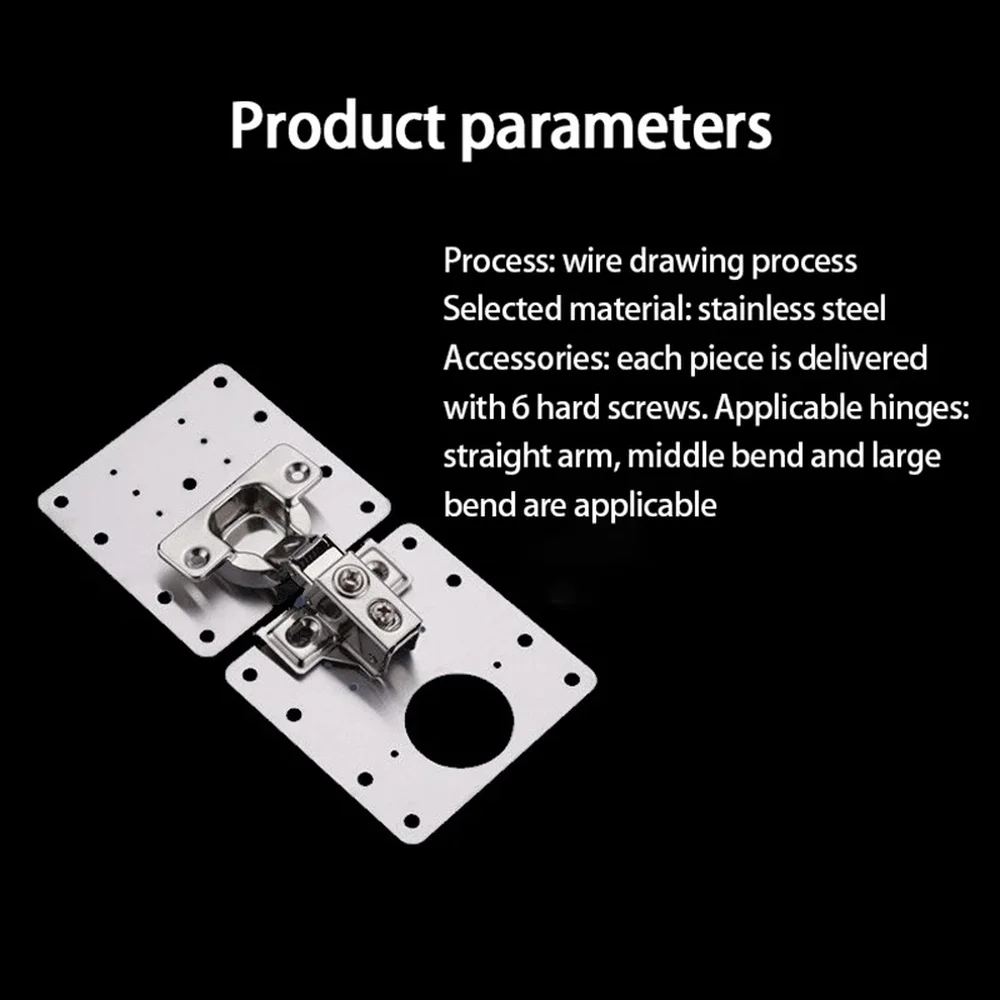 8Pcs Stainless Steel Hinged Repair Plate Kitchen Cabinet Door Fixture Installer Door Hinge Repair Plate Furniture Hardware