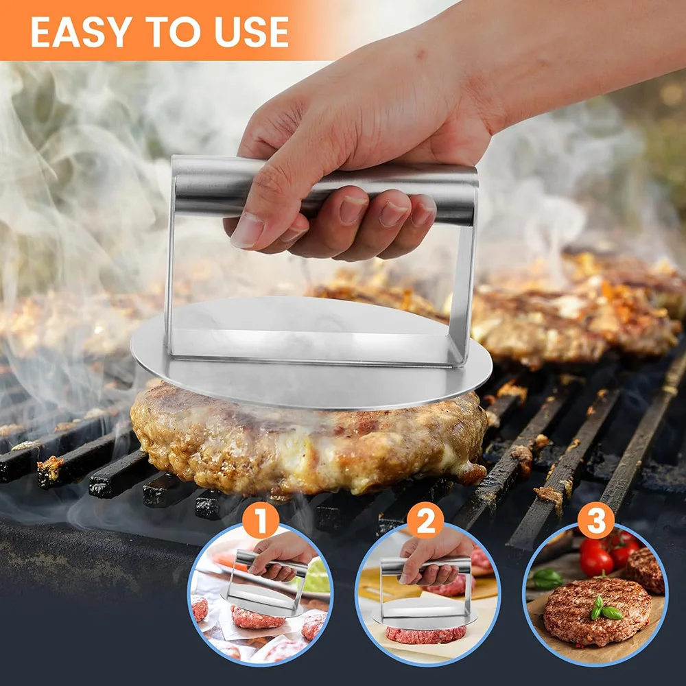 D2 BBQ 16CM Hamburger Meat Press Circular Burger Meat Press Kitchen Tool Plate Beef Grill Burger Barbecue Maker