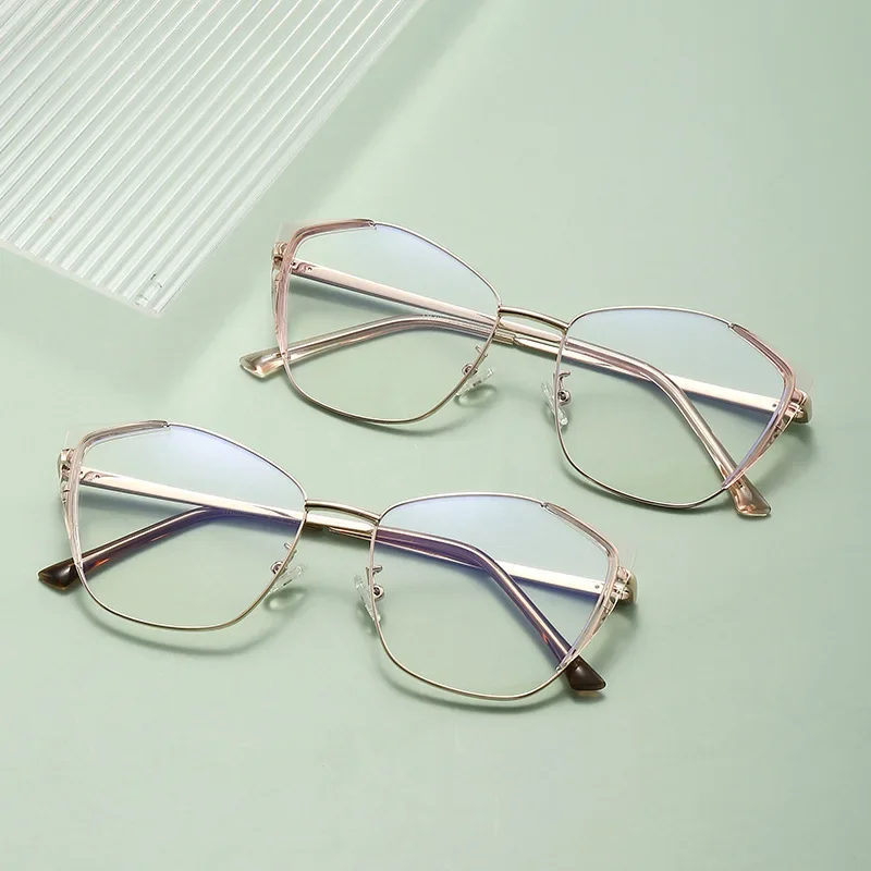 

Cross-border Spring Leg Frame Female Fashion Flat Light Mirror Can Be Matched with Myopia Anti-blue Glasses Simple
