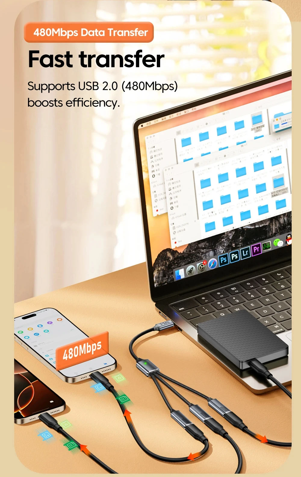 Usb Hub 3 In 1 With Usb A And Type C Multi Port Adapter For Data_voghion.com