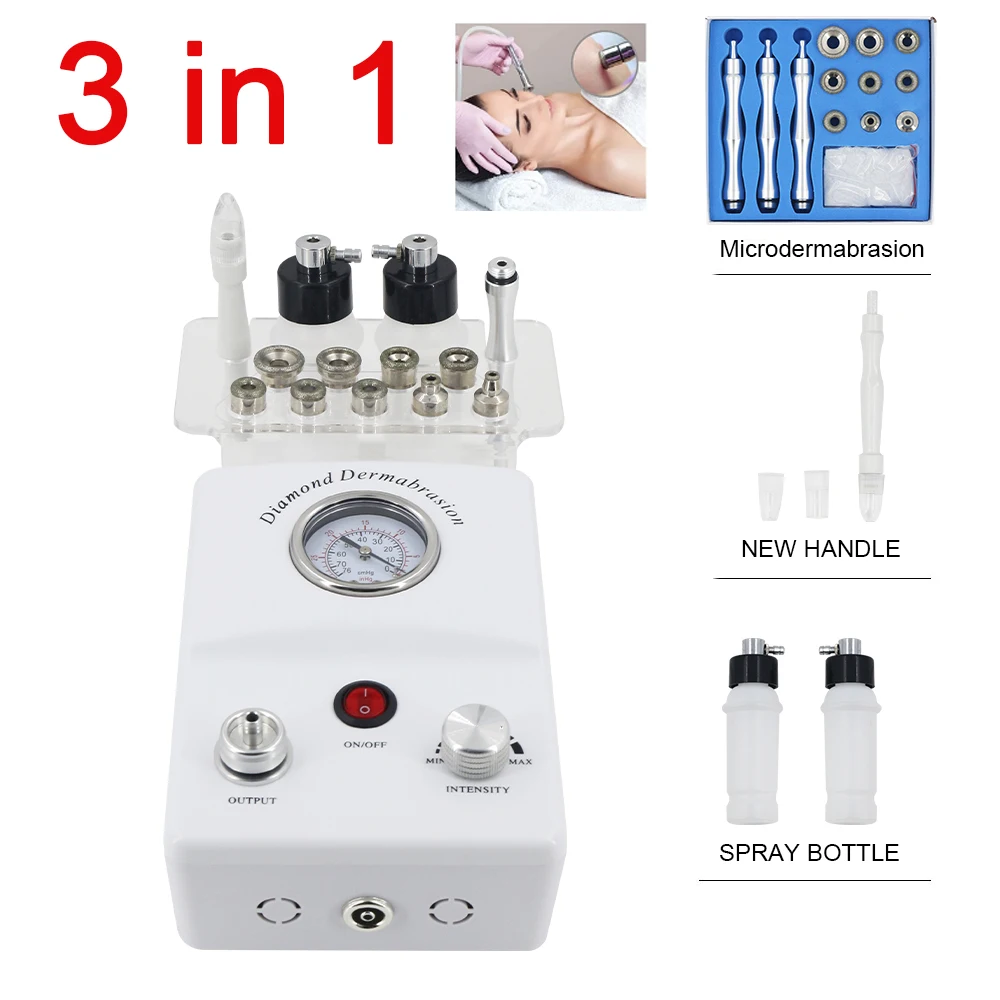 

New 3 In 1 Diamond Microdermabrasion Dermabrasion Machine Blackhead Acne Pore Cleaning Water Spray Exfoliation Beauty Device