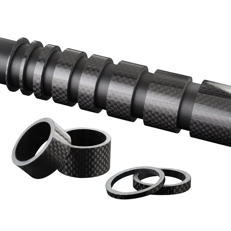 MUQZI Carbon Fiber bicycle spacer MTB Road Folding Bike Stem Washer 1 2 3 5 10 15 20 30 50mm For 28.6mm Bicycle Fork