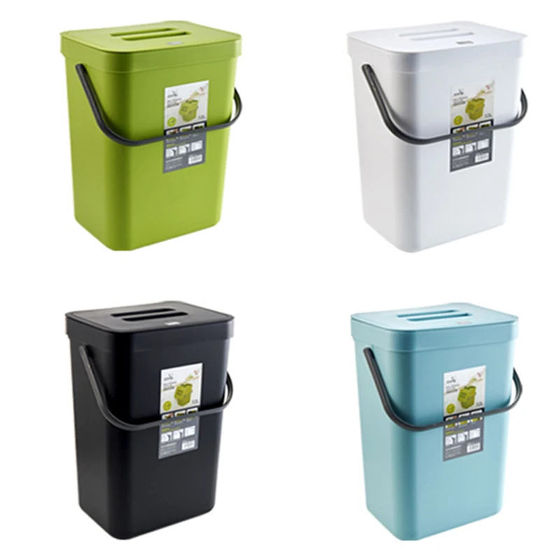 5L 4 Colors Hanging Trash Can With Lid Under Sink For Kitchen Food Waste Bin  Compost Bin Wall Mounted Storage Bucket Garbage Bin - AliExpress