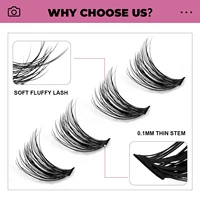 GROINNEYA DIY Lashes Extension Kit Individual Lashes Clusters Faux Mink Eyelash Extension Mix set with Lash Bond and Seal Makeup 3