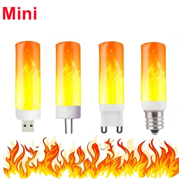 USB 미니 LED 분위기 조명, 불꽃 깜박이 촛불 조명, 책 램프 조명, 담배 라이터 효과 조명, G4, G9, E14, 220V