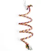 Bird Perch Toy Spiral Cotton Rope Chewing Bar Parrot Swing Climbing Standing Toys with Bell Bird Supplies 4