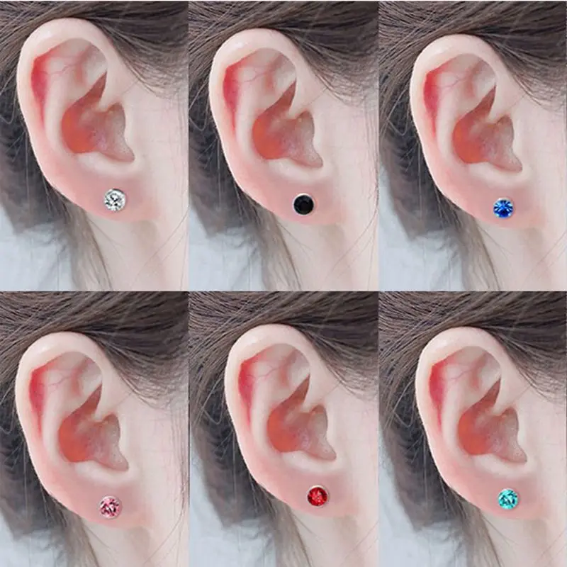 12 Pairs Crystal Rhinestone Magnetic Clip Non Piercing Earrings Fashion Jewelry 4