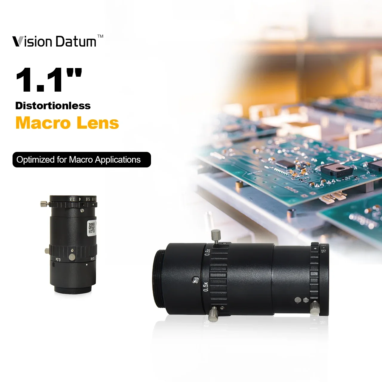 IMX183, IMX530/540, IMX531/541, IMX253/304 센서용 VisionDatum -0.8X  -0.5x 50mm 광학 매크로 렌즈
