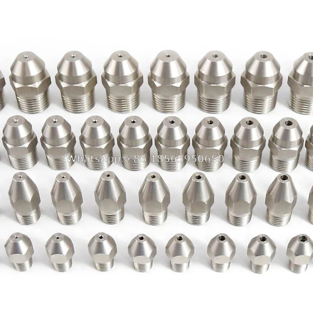 Stainless Steel Universal Linear Nozzle 0 Degree Liquid Column Flow Tip High Pressure Cleaning Cutting Cone Nozzle 1/8" 1/4" 3/8 5